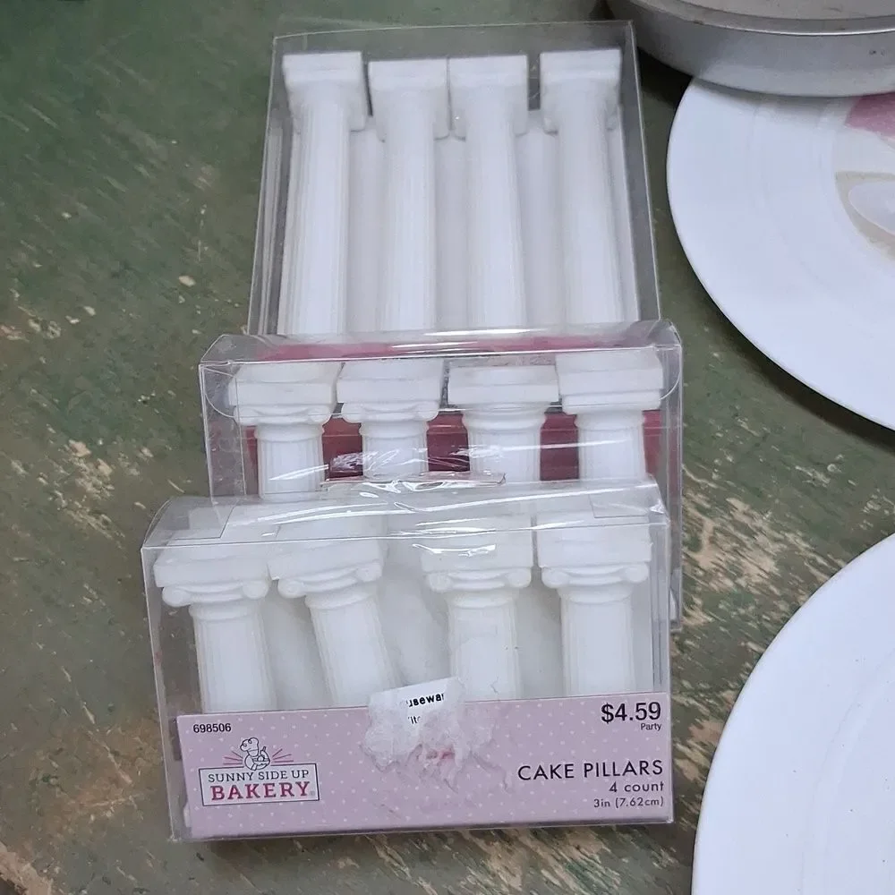 Bundle‎ Cake separator plates, pillars, pans  for Weddings, & special events
